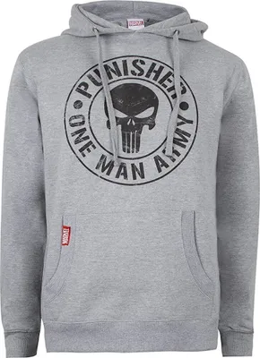 Immagine prodotto di The Punisher - Felpa con cappuccio "One Man Army" da uomo TV739 (M) (grigio screziato/nero)