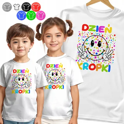 Produktbild von Kinder-T-Shirt - Tagsüber Punkte Emoticon Bunte Punktmuster - 122 S