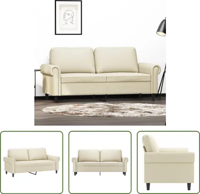Produktbild von The Living Store 2-Sitzer-Sofa Creme 140 cm Kunstleder