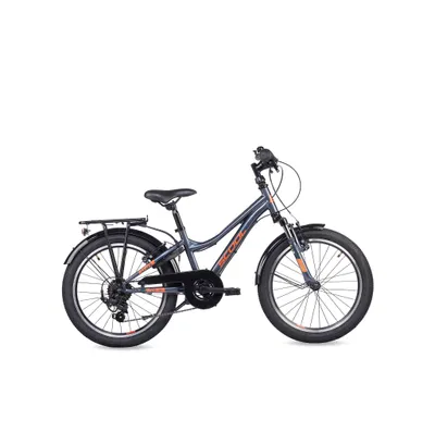 A studio shot of a child's bicycle against a white background.