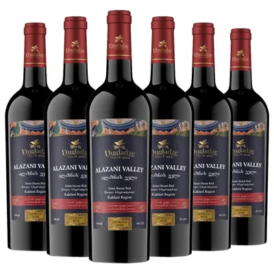 Produktbild von Dugladze Alazani Valley Georgischer Rotwein Lieblich (6 x 0.75L)