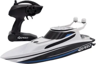 Immagine prodotto di Remote Control Boat - SILVERLIT - 4SPEED - Speed Boat - 8 km/h - 34 cm - white and black - from 8 years old