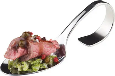 Produktbild von APS Gourmetlöffel aus Edelstahl gebogener Löffelstiel Länge: 13,5 cm