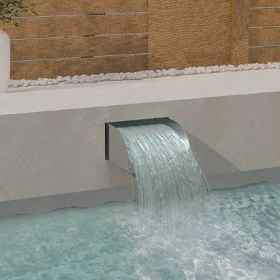 Produktbild von vidaXL Wasserfall mit LEDs 30x34x14 cm Edelstahl 304