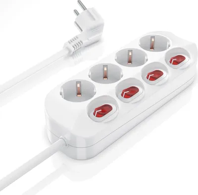 Produktbild von BEARWARE Steckdosenleiste Mehrfachsteckdose Steckerleiste 3680W, 4-fach