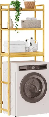 Produktbild von EUGAD Badregal Waschmaschinenregal Toilettenregal aus Bambus, verstellbaren Regalen