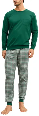 Produktbild von CALIDA Relax Imprint Bündchen-Pyjama Herren Forest Green 58-60