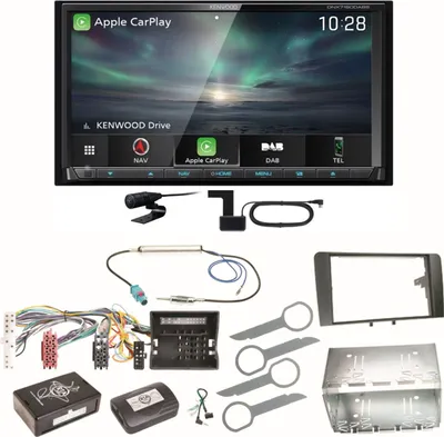 Produktbild von Kenwood DNX-7190DABS Android Auto Carplay DAB+ CD Einbauset für Audi A3 8P 8PA