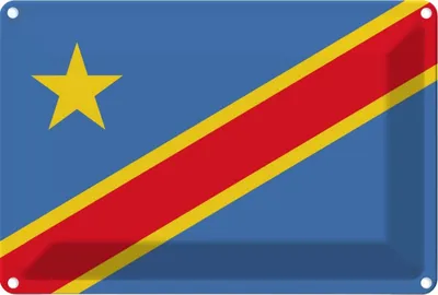 Produktbild von vianmo Blechschild 12x18 cm DR Kongo democratic Congo Flagge Fahne Wappen