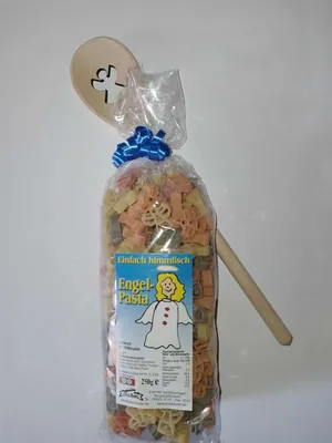 Produktbild von Motivnudeln mit Kochlöffel: Engel, 250g Nudeln + Löffel, Holzlöffel, Schutzengel, Geschenkidee