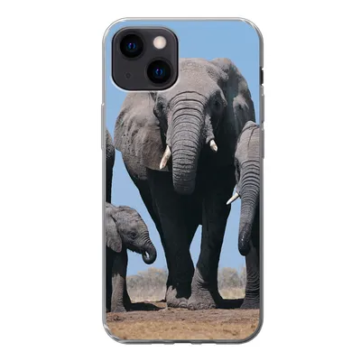 Produktbild von MuchoWow® Handyhülle Schutzhülle Hülle für iPhone 13 mini Elefant - Prärie - Tiere - Natur Silikon Softcase Handy Hülle - Softcase