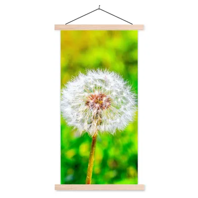 Produktbild von MuchoWow® Textilposter Löwenzahn - Gras - Blume 40x80 cm mit holzfarbenen Rahmen - Wohnzimmer