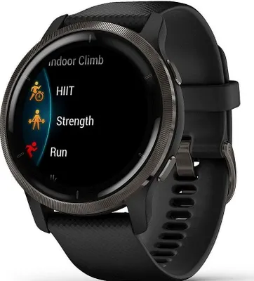 Productafbeelding van Garmin Fitness Horloge Venu®2 Zwart/Grijs met Siliconen band 010-02430-11
