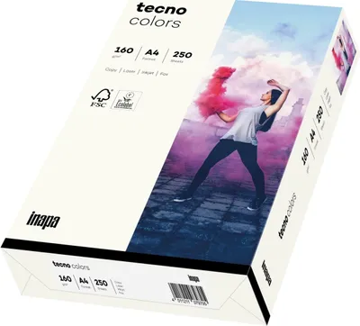 Produktbild von Multifunktionspapier tecno colors A4 160 g/qm naturweiß VE=5x250 Blatt