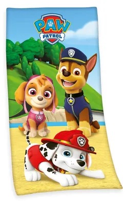 Zdjęcie produktu dla Herding Paw Patrol welurowy ręcznik kąpielowy 75 x 150 cm - 100% bawełna