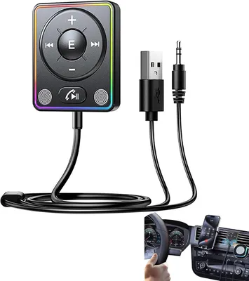 Immagine prodotto di Adattatore Bluetooth per auto - Ricevitore audio - Streaming musicale e chiamate - Doppio microfono con cancellazione del rumore - Bluetooth 5.3 - Nero