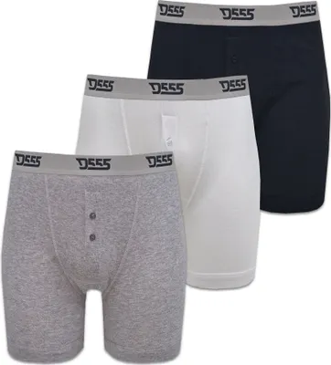 Produktbild von Duke London Herren Driver Boxer Shorts (3 Stück) DC113 (2XL) (Schwarz/Grau/Weiß)