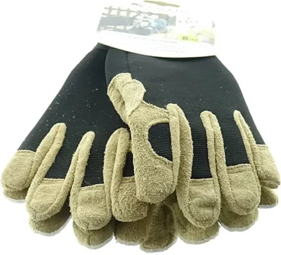 Produktbild von BLACKFOX® Garten - Handschuhe Handflächen-Verstärkung Schwarz & Braun Größe 8/M