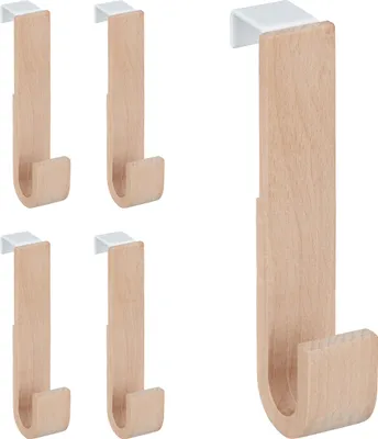 Produktbild von relaxdays Türhaken Holz 5er Set