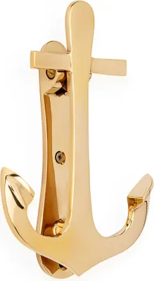 Produktbild von NKlaus Maritim Türklopfer Anker aus Messing gold 10x15cm Klingelersatz Haustürklopfer 11755
