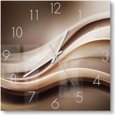 Produktbild von DEQORI Glasuhr 30x30 cm Zahlen 'Edelmetallschwingung' Wanduhr Glas Uhr Design leise