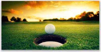 Produktbild von Küchenrückwand aus Glas 140x70cm Spritzschutz Golfball Rasen Natur