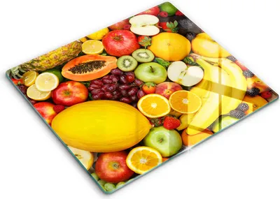 Produktbild von Glasschneideplatte - Herdabdeckplatte - 60x52 - Schneidebrett - Spritzschutz - Fruchtsammlung