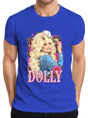 Produktbild von Dolly Parton Country Musik Legende Cowgirl Western Retro Sängerin Herren T-Shirt, Blau, M