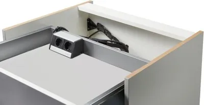 Obrázok produktu pre Naber Evoline® Wing 2, zásuvkový prvok na povrchovú montáž, so zásuvkami Schuko, strieborná 8031193