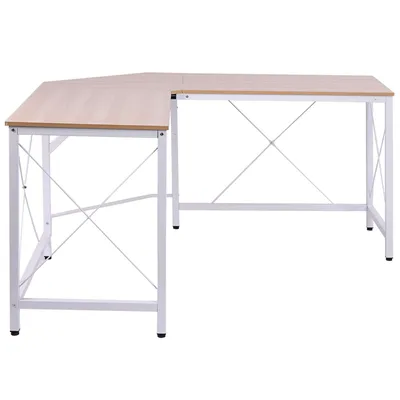 Produktbild von L-Schreibtisch Eckschreibtisch 150x150x76cm Winkelschreibtisch aus MDF in Naturfarbe für Home Office & Arbeitszimmer