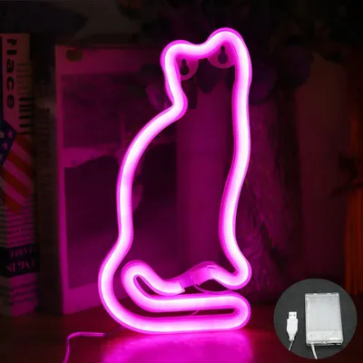 Zdjęcie produktu dla Cats Deco Led Neonowa dekoracja ścienna, neonowa lampka nocna na prezent urodzinowy dla dzieci Pokój dzienny Sypialnia Dekoracja ścienna