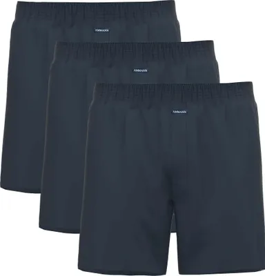 Produktbild von AMMANN Herren Boxershorts 3er Pack - Jersey Boxershorts Basic Baumwolle, lockerer Schnitt, Baumwolle Dunkelblau 3XL