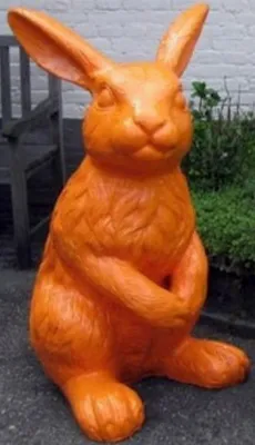 Produktbild von Hase 130cm hoch Dekorationsfigur - GFK - vergrößert - für draußen