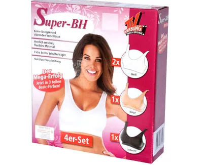 Obrázok produktu pre Figur Body 4-dielna sada Super podprsenka veľkosť XXL 48/50 bez kostíc Dámske spodné prádlo čierna béžová biela