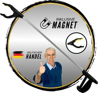 Produktbild von Greifzange mit Magnet Greifhilfe Greifer für Senioren Müll Müllzange Küche Alltagshelfer lang