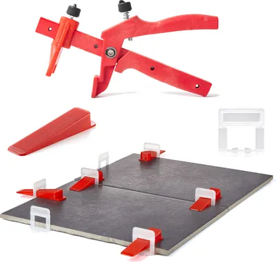 Produktbild von BigDean 1000 Laschen 2mm, 500 Keile & 1 Zange - Fliesen Nivelliersystem - Frei wählbar - Riesen Auswahl an Fliesenkeilen & Zuglaschen -  Europe
