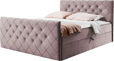 Produktbild von MIRJAN24 Boxspringbett Malaga, Moderne Doppelbett mit zwei Bettkästen, Schlafzimmer (Amor Velvet 4308, Größe: 140x200 cm)