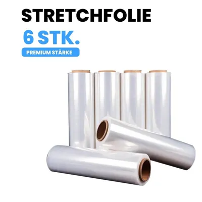 Produktbild von Karex Stretchfolie transparent 6 Rollen Premium Stärke für Verpackung 6 x 500 m