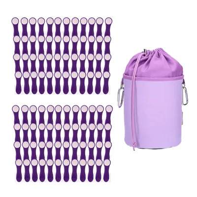 Produktbild von trendfinding 96 Wäscheklammern Edelstahl und 1 Canvas Wäscheklammerbeutel Flieder