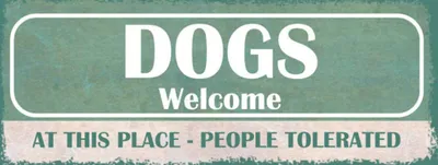 Produktbild von vianmo Holzschild 10x27 cm Dogs welcome People tolerated Tier Haustier