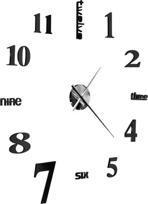 Produktbild von 3D-Wanduhr Modernes Design 100 cm XXL Schwarz