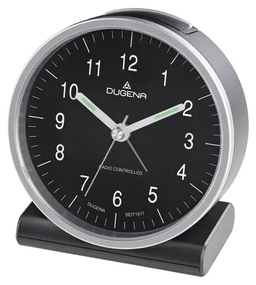 Produktbild von Dugena 4460944 Funk-Wecker Silber / Schwarz