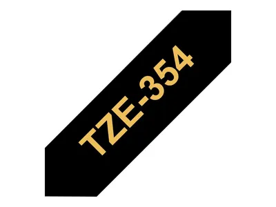Produktbild von Brother TZE-354 Etiketten erstellendes Band Gold auf Schwarz
