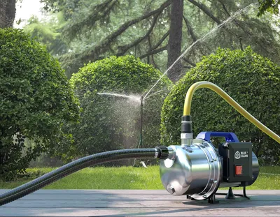 Immagine prodotto di Pompa autoadescante – Pompa per acque grigie – Pompa per giardino – Motore da 1100W – Portata di 4600 litri/ora