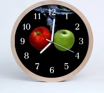 Produktbild von Holzuhr 20fi cm wanduhr - Äpfel Küche