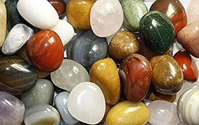 Produktbild von Edelsteine, polierte Trommelsteine, bunte Mischung, Größe ca. 2-3 cm, 500 g-Beutel incl. 36seitige Broschüre
