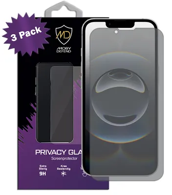 Productafbeelding van 3-Pack MobyDefend Screenprotectors - Geschikt voor   iPhone 16e  - Matte Privacy Glass Screensavers