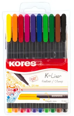 Produktbild von Kores Fineliner "K-Liner" Strichstärke: 0,4 mm 10er Etui