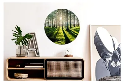 Produktbild von Rundes Wandbild als Wanddekoration für das Wohnzimmer, 60x60 cm, Bäume - Natur - Wald