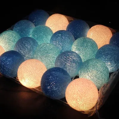 Productafbeelding van 3M 20 LED lichtgevende katoenen ballen lichtslingers - Party Kerst Slaapkamer Gordijn Lichten Verjaardag